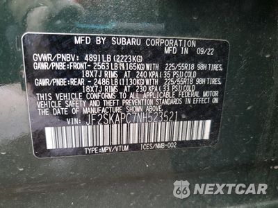 Zdjęcie 13 z 15 samochodu: 2022 SUBARU FORESTER LIMITED VIN:JF2SKAPC7NH523521 - miniatura