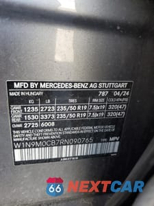 Zdjęcie 13 z 14 samochodu: 2024 MERCEDES-BENZ EQB 250+ VIN:W1N9M0CB7RN090765 - miniatura