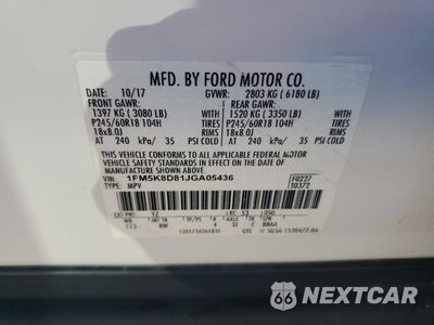 Zdjęcie 13 z 14 samochodu: 2018 FORD EXPLORER XLT VIN:1FM5K8D81JGA05436 - miniatura