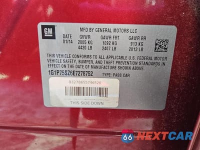 Zdjęcie 12 z 12 samochodu: 2014 CHEVROLET CRUZE VIN:1G1P75SZ6E7278752 - miniatura