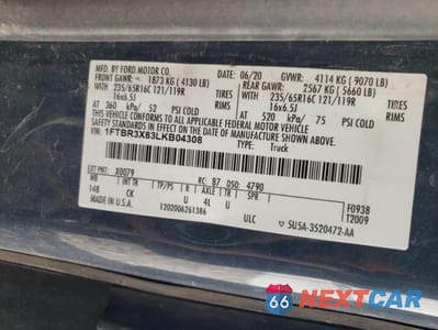 Zdjęcie 13 z 13 samochodu: 2020 FORD TRANSIT T-250 - CARGO VAN *** PRIOR FLEET * SOME FUSES MISSING *** VIN:1FTBR3X83LKB04308 - miniatura