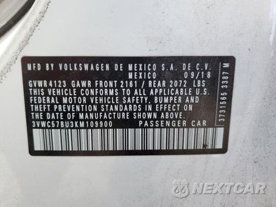 Zdjęcie 12 z 13 samochodu: 2019 VOLKSWAGEN JETTA S VIN:3VWC57BU3KM109900 - miniatura