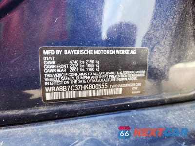 Zdjęcie 12 z 12 samochodu: 2017 BMW 340 XI VIN:WBA8B7C37HK806555 - miniatura