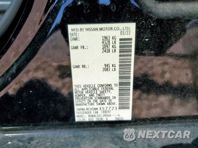 Zdjęcie 12 z 15 samochodu: 2022 NISSAN ALTIMA SR VIN:1N4BL4CV1NN357721 - miniatura