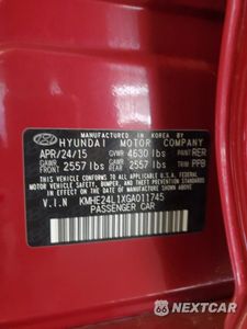 Zdjęcie 12 z 12 samochodu: 2016 HYUNDAI SONATA HYBRID VIN:KMHE24L1XGA011745 - miniatura