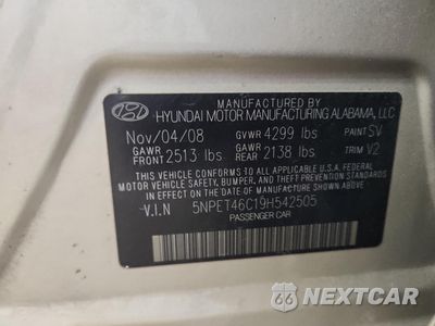 Zdjęcie 12 z 12 samochodu: 2009 HYUNDAI SONATA GLS VIN:5NPET46C19H542505 - miniatura