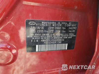 Zdjęcie 13 z 15 samochodu: 2017 HYUNDAI ELANTRA GT VIN:KMHD35LH5HU358654 - miniatura