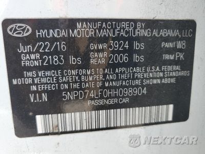 Zdjęcie 12 z 13 samochodu: 2017 HYUNDAI ELANTRA SE VIN:5NPD74LF0HH098904 - miniatura