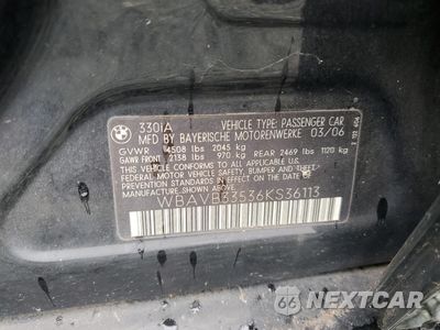 Zdjęcie 12 z 12 samochodu: 2006 BMW 330 I VIN:WBAVB33536KS36113 - miniatura