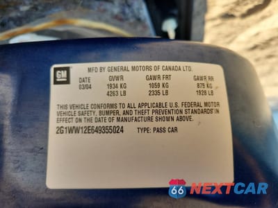 Zdjęcie 13 z 15 samochodu: 2004 CHEVROLET MONTE CARLO LS VIN:2G1WW12E649355024 - miniatura