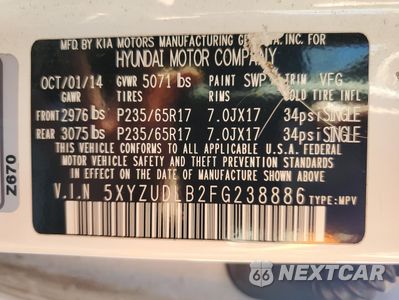 Zdjęcie 13 z 13 samochodu: 2015 HYUNDAI SANTA FE SPORT VIN:5XYZUDLB2FG238886 - miniatura