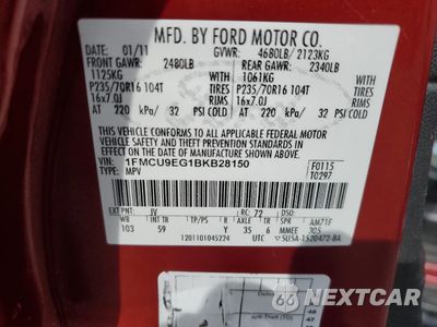Zdjęcie 13 z 15 samochodu: 2011 FORD ESCAPE LIMITED VIN:1FMCU9EG1BKB28150 - miniatura