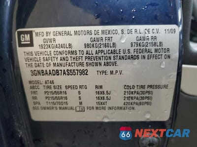 Zdjęcie 13 z 13 samochodu: 2010 CHEVROLET HHR LS VIN:3GNBAADB7AS557982 - miniatura