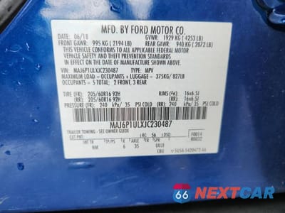 Zdjęcie 13 z 13 samochodu: 2018 FORD ECOSPORT SE VIN:MAJ6P1ULXJC230487 - miniatura