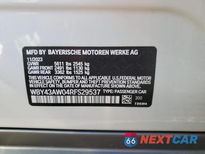 Zdjęcie 13 z 13 samochodu: 2024 BMW I4 EDRIVE 35 VIN:WBY43AW04RFS29537 - miniatura