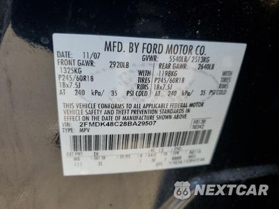 Zdjęcie 13 z 13 samochodu: 2008 FORD EDGE SEL VIN:2FMDK48C28BA29507 - miniatura