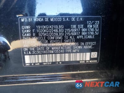 Zdjęcie 14 z 14 samochodu: 2024 HONDA HR-V LX VIN:3CZRZ1H37RM735340 - miniatura