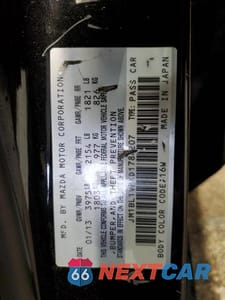 Zdjęcie 12 z 12 samochodu: 2013 MAZDA 3 I VIN:JM1BL1VPXD1786207 - miniatura