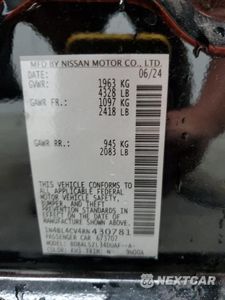 Zdjęcie 12 z 13 samochodu: 2024 NISSAN ALTIMA SR VIN:1N4BL4CV4RN430781 - miniatura