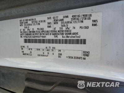 Zdjęcie 14 z 14 samochodu: 2017 FORD TRANSIT T-350 VIN:1FBZX2CG2HKA71941 - miniatura