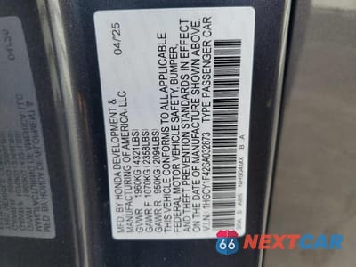 Zdjęcie 12 z 12 samochodu: 2025 HONDA ACCORD SE VIN:1HGCY1F42SA032873 - miniatura