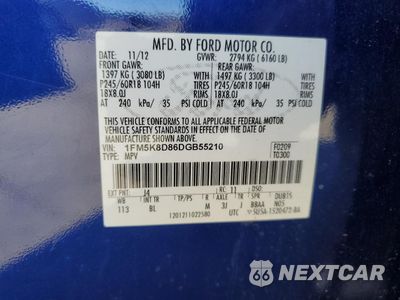 Zdjęcie 13 z 13 samochodu: 2013 FORD EXPLORER XLT VIN:1FM5K8D86DGB55210 - miniatura