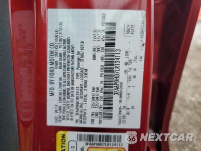 Zdjęcie 12 z 14 samochodu: 2020 FORD FUSION SE VIN:3FA6P0HD7LR124113 - miniatura