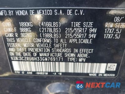 Zdjęcie 12 z 12 samochodu: 2016 HONDA HR-V LX VIN:3CZRU6H33GM769171 - miniatura