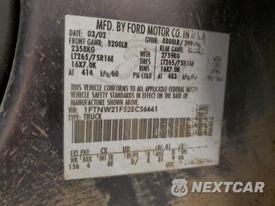 Zdjęcie 12 z 12 samochodu: 2002 FORD F250 SUPER DUTY VIN:1FTNW21F52EC56661 - miniatura