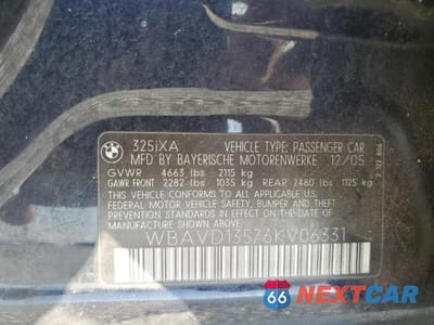 Zdjęcie 12 z 12 samochodu: 2006 BMW 325 XI VIN:WBAVD13576KV06331 - miniatura