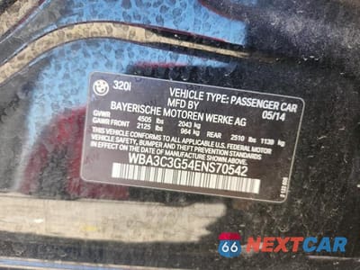 Zdjęcie 13 z 13 samochodu: 2014 BMW 320 I XDRIVE VIN:WBA3C3G54ENS70542 - miniatura