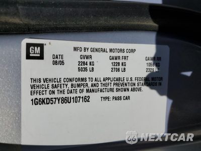 Zdjęcie 12 z 12 samochodu: 2006 CADILLAC DTS VIN:1G6KD57Y86U107162 - miniatura
