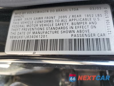 Zdjęcie 13 z 13 samochodu: 2003 VOLKSWAGEN GOLF GLS VIN:9BWGK61J834061201 - miniatura