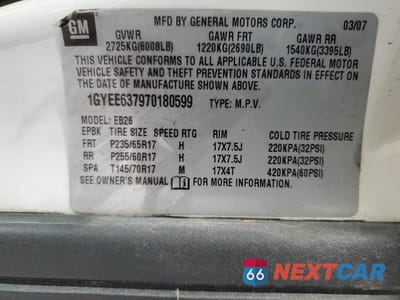 Zdjęcie 13 z 13 samochodu: 2007 CADILLAC SRX VIN:1GYEE637970180599 - miniatura