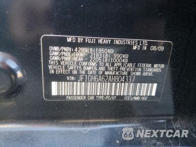 Zdjęcie 12 z 12 samochodu: 2010 SUBARU IMPREZA 2.5I VIN:JF1GH6A62AH804337 - miniatura