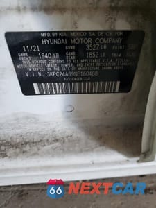 Zdjęcie 12 z 12 samochodu: 2022 HYUNDAI ACCENT SE VIN:3KPC24A69NE160488 - miniatura