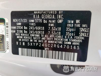 Zdjęcie 14 z 16 samochodu: 2024 KIA TELLURIDE LX VIN:5XYP24GC2RG470165 - miniatura