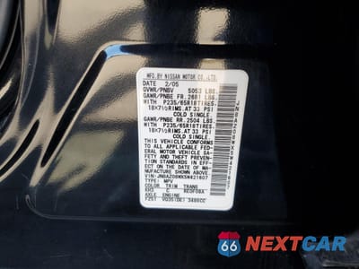 Zdjęcie 13 z 15 samochodu: 2005 NISSAN MURANO SL VIN:JN8AZ08WX5W421607 - miniatura