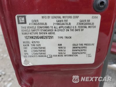 Zdjęcie 13 z 15 samochodu: 2004 GMC SIERRA K2500 HEAVY DUTY VIN:1GTHK29G44E297291 - miniatura