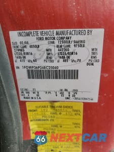 Zdjęcie 12 z 12 samochodu: 2004 FORD F350 SUPER DUTY VIN:1FDWF36P24EC25040 - miniatura