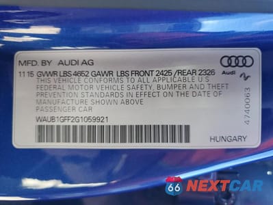 Zdjęcie 13 z 13 samochodu: 2016 AUDI S3 PREMIUM PLUS VIN:WAUB1GFF2G1059921 - miniatura