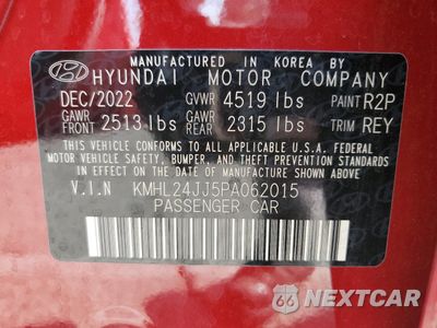 Zdjęcie 12 z 13 samochodu: 2023 HYUNDAI SONATA HYBRID VIN:KMHL24JJ5PA062015 - miniatura