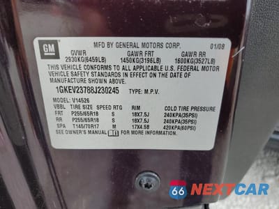 Zdjęcie 13 z 13 samochodu: 2008 GMC ACADIA SLT-1 VIN:1GKEV23788J230245 - miniatura
