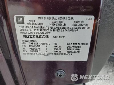 Zdjęcie 13 z 13 samochodu: 2008 GMC ACADIA SLT-1 VIN:1GKEV23788J230245 - miniatura
