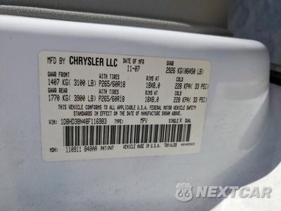 Zdjęcie 13 z 13 samochodu: 2008 DODGE DURANGO SXT VIN:1D8HD38N48F116983 - miniatura