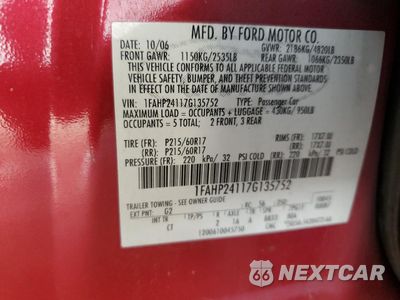 Zdjęcie 12 z 12 samochodu: 2007 FORD FIVE HUNDRED SEL VIN:1FAHP24117G135752 - miniatura
