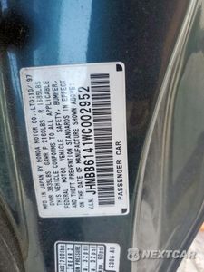 Zdjęcie 12 z 12 samochodu: 1998 HONDA PRELUDE VIN:JHMBB6141WC002952 - miniatura