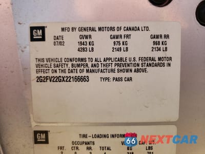 Zdjęcie 13 z 13 samochodu: 2002 PONTIAC FIREBIRD FORMULA VIN:2G2FV22GX22166663 - miniatura