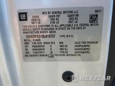 Zdjęcie 13 z 15 samochodu: 2011 GMC ACADIA SLE VIN:1GKKRPED1BJ419737 - miniatura