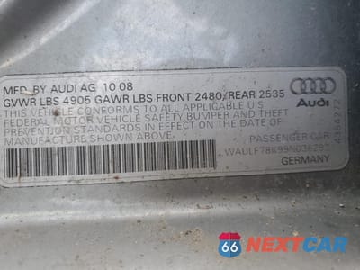 Zdjęcie 13 z 13 samochodu: 2009 AUDI A4 2.0T QUATTRO VIN:WAULF78K99N036292 - miniatura